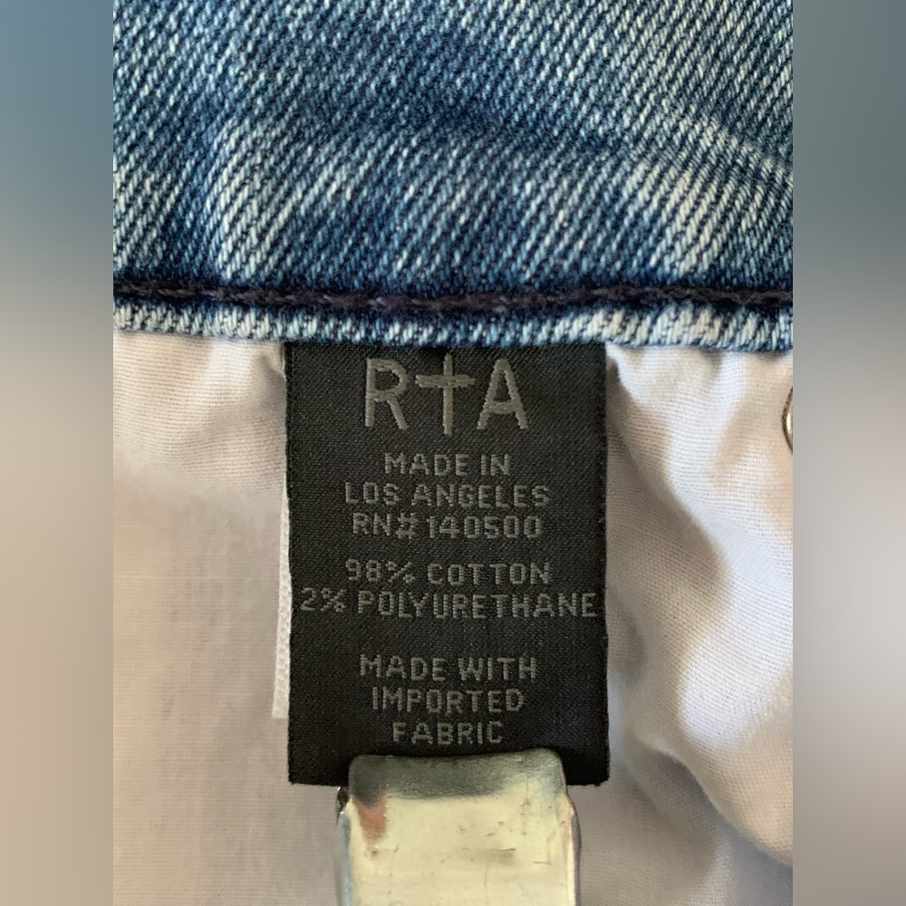 RtA Bryant Skinny Fit Distressed Jeans Men’s Size 32 Medium Blue Wash Denim - Picture 6 of 11